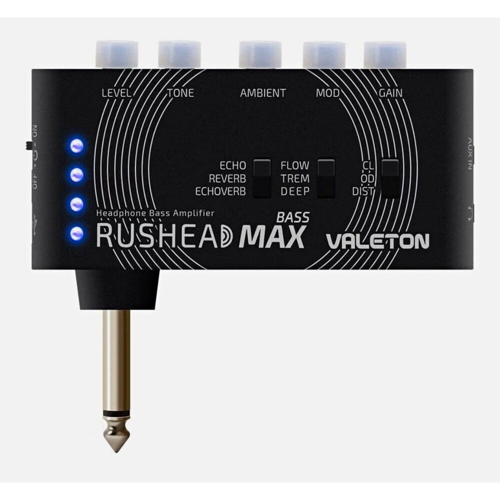 Valeton Rushead Max Bass Headphone Amp, Modeling, 3-Ch, Built-In FX, Practice